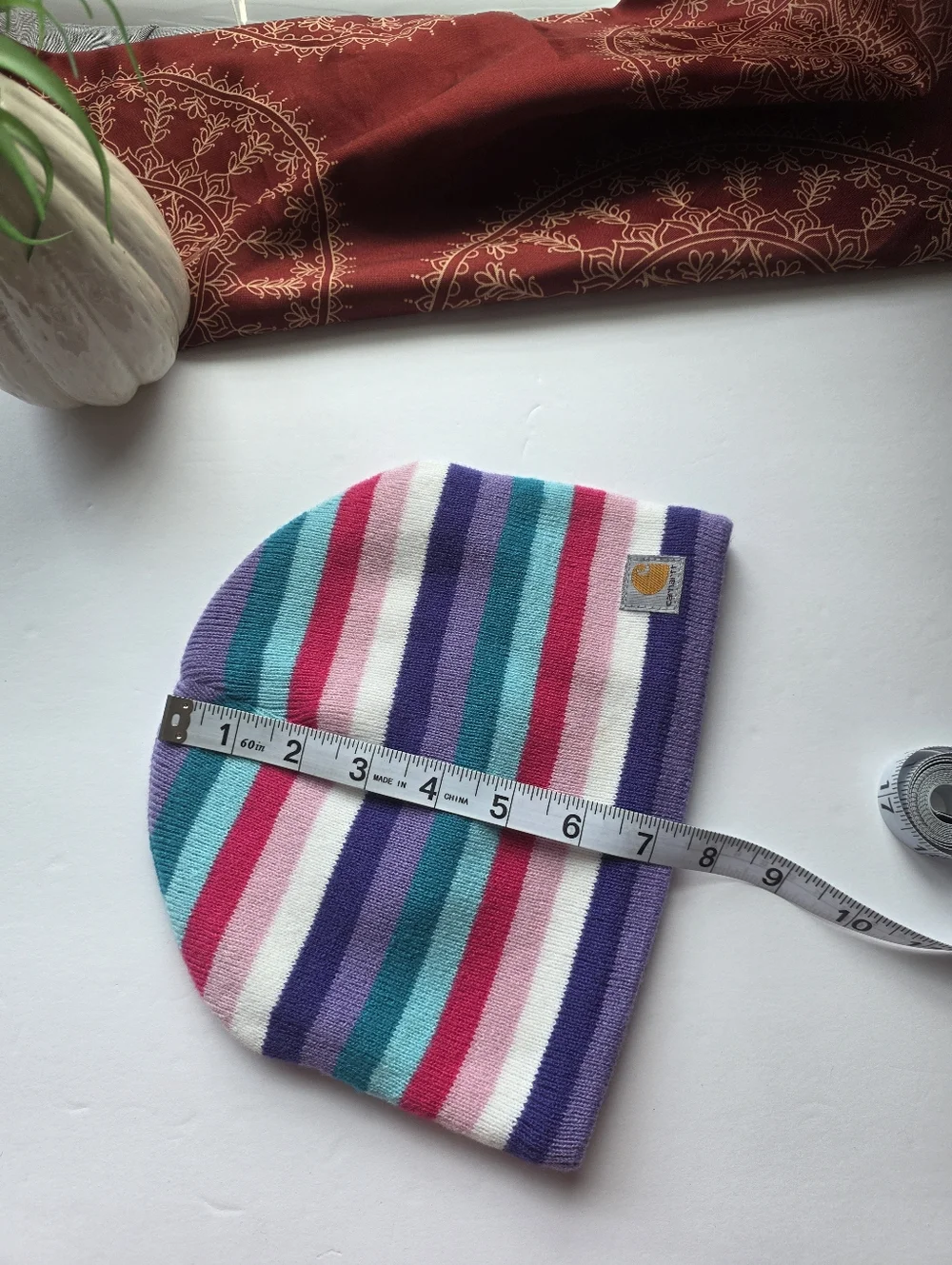 Carhartt Striped Hat Child Size Purple Teal
